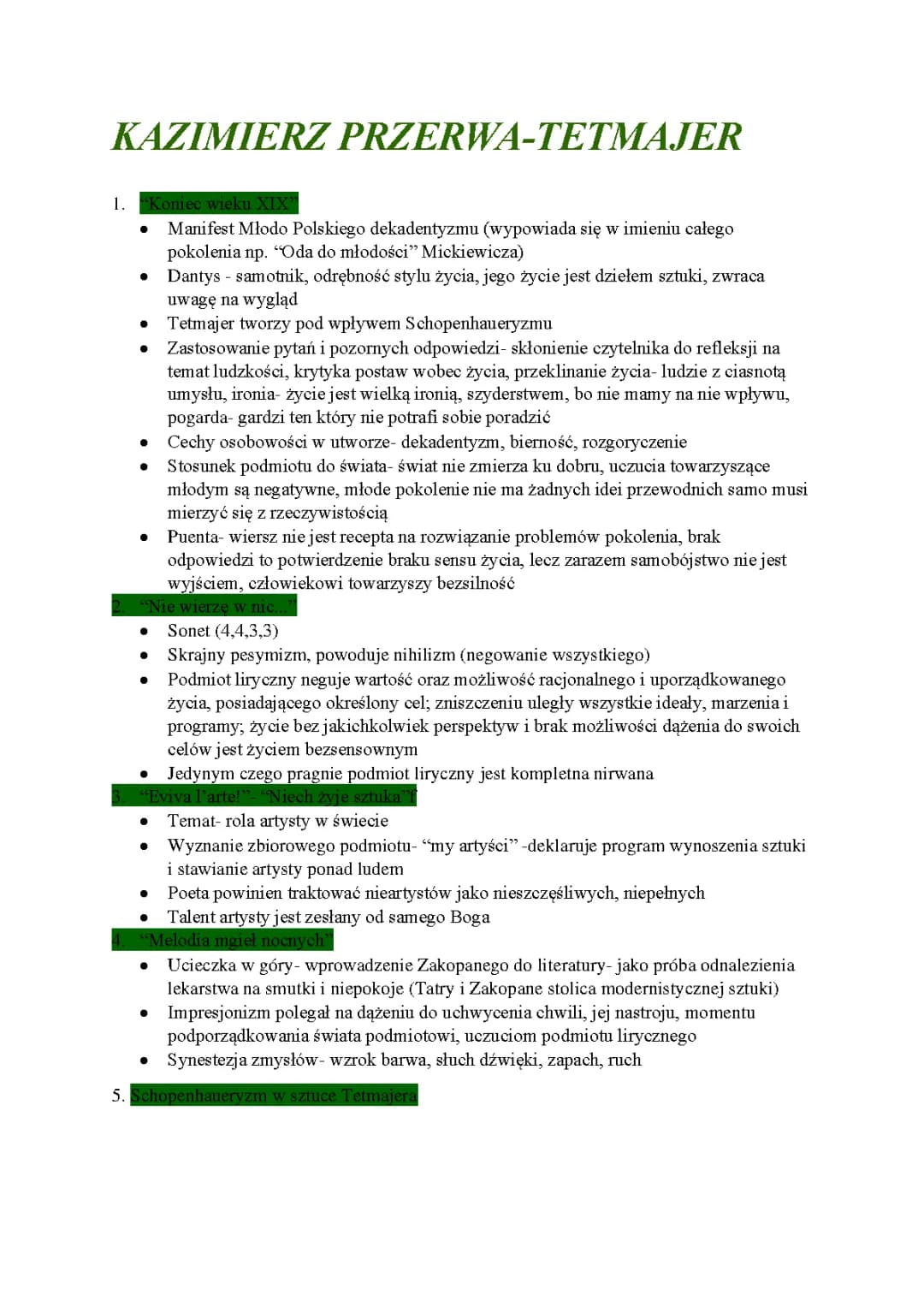 Twórczość modernistyczna// dzieła epoki modernizmu