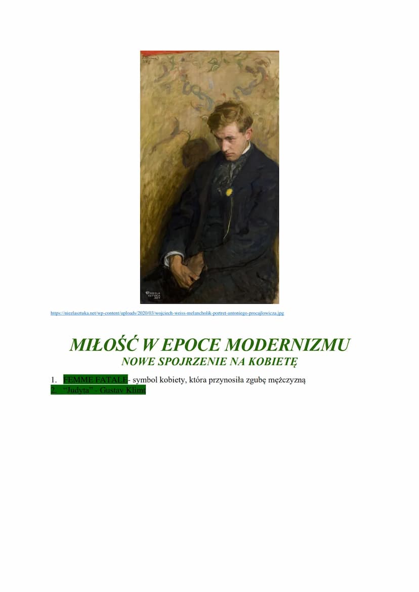 KAZIMIERZ PRZERWA-TETMAJER
1. Koniec wieku XIX"
Manifest Młodo Polskiego dekadentyzmu (wypowiada się w imieniu całego
pokolenia np. "Oda do 