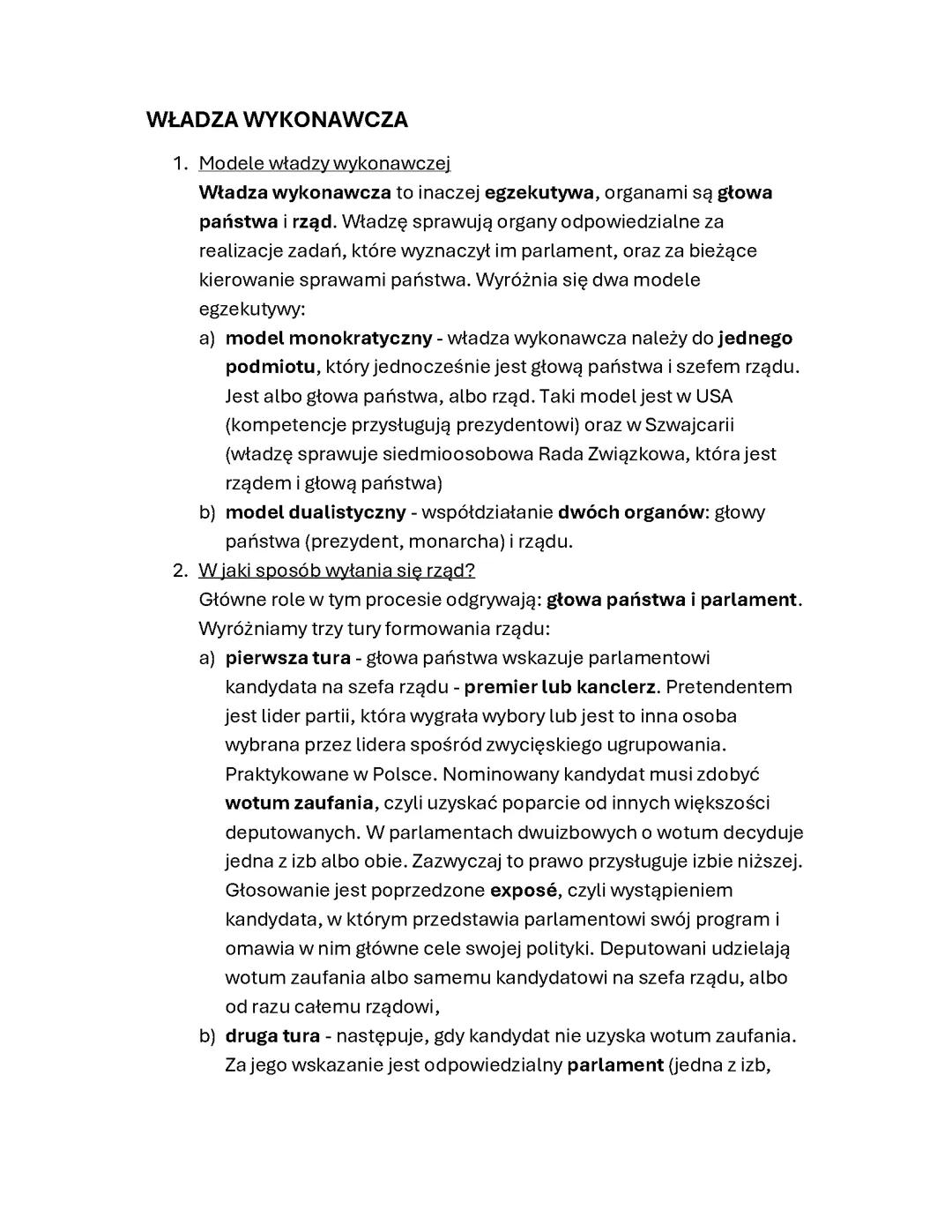 władza wykonawcza
