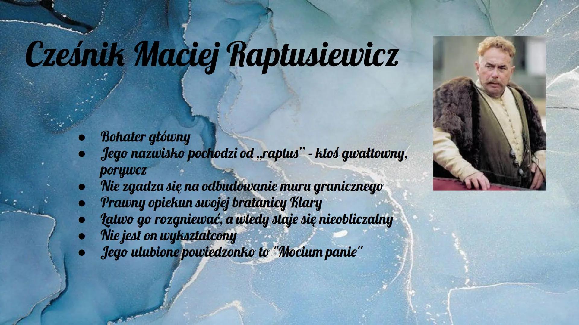 ,,Zemsta"
99
Aleksander Fredro Geneza utworu
Inspirowana była dokumentem znalezionym
przez Fredrę na zamku Kamieniec w Odrzykoniu,
Bibloteme