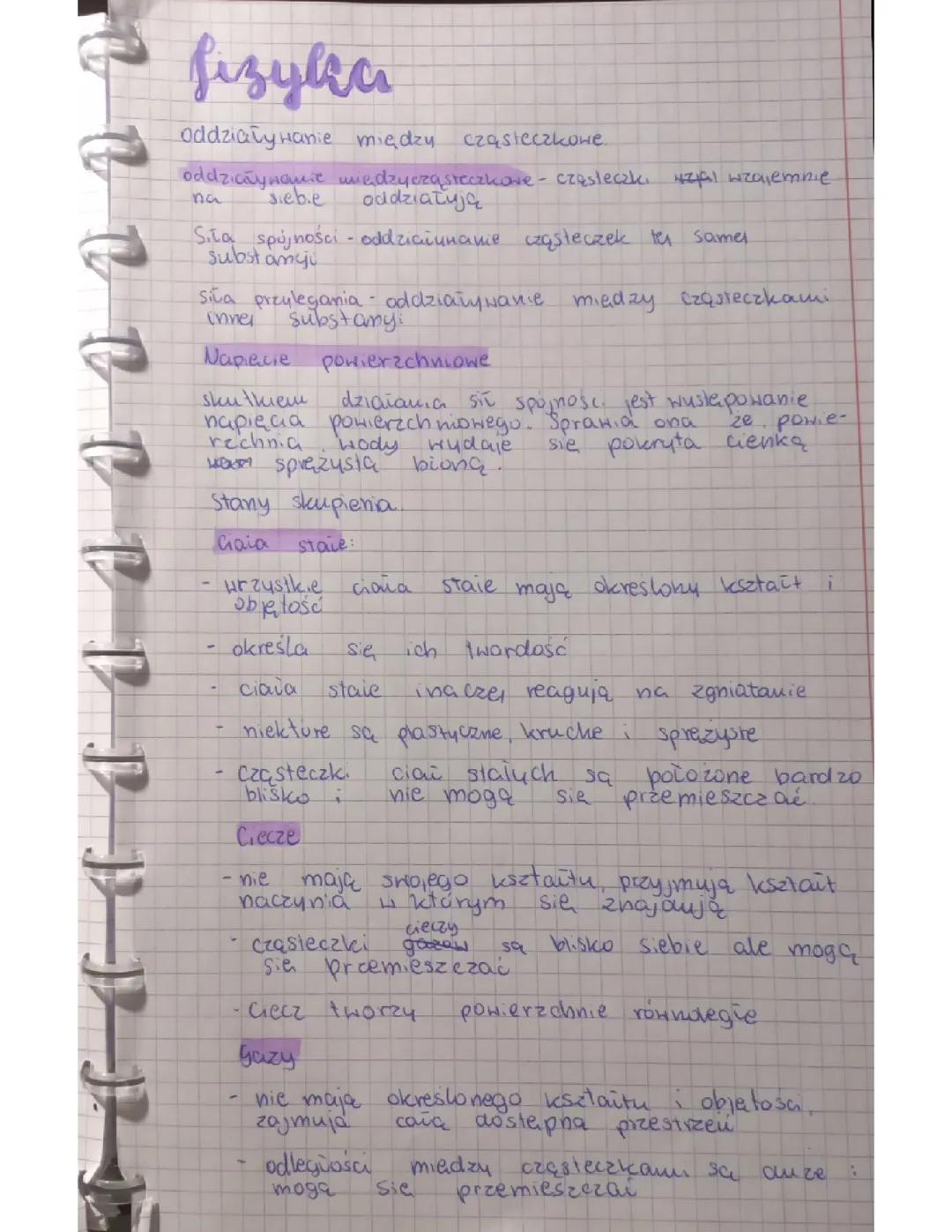 Oddziaływania Międzycząsteczkowe w Fizyce - Klasa 7