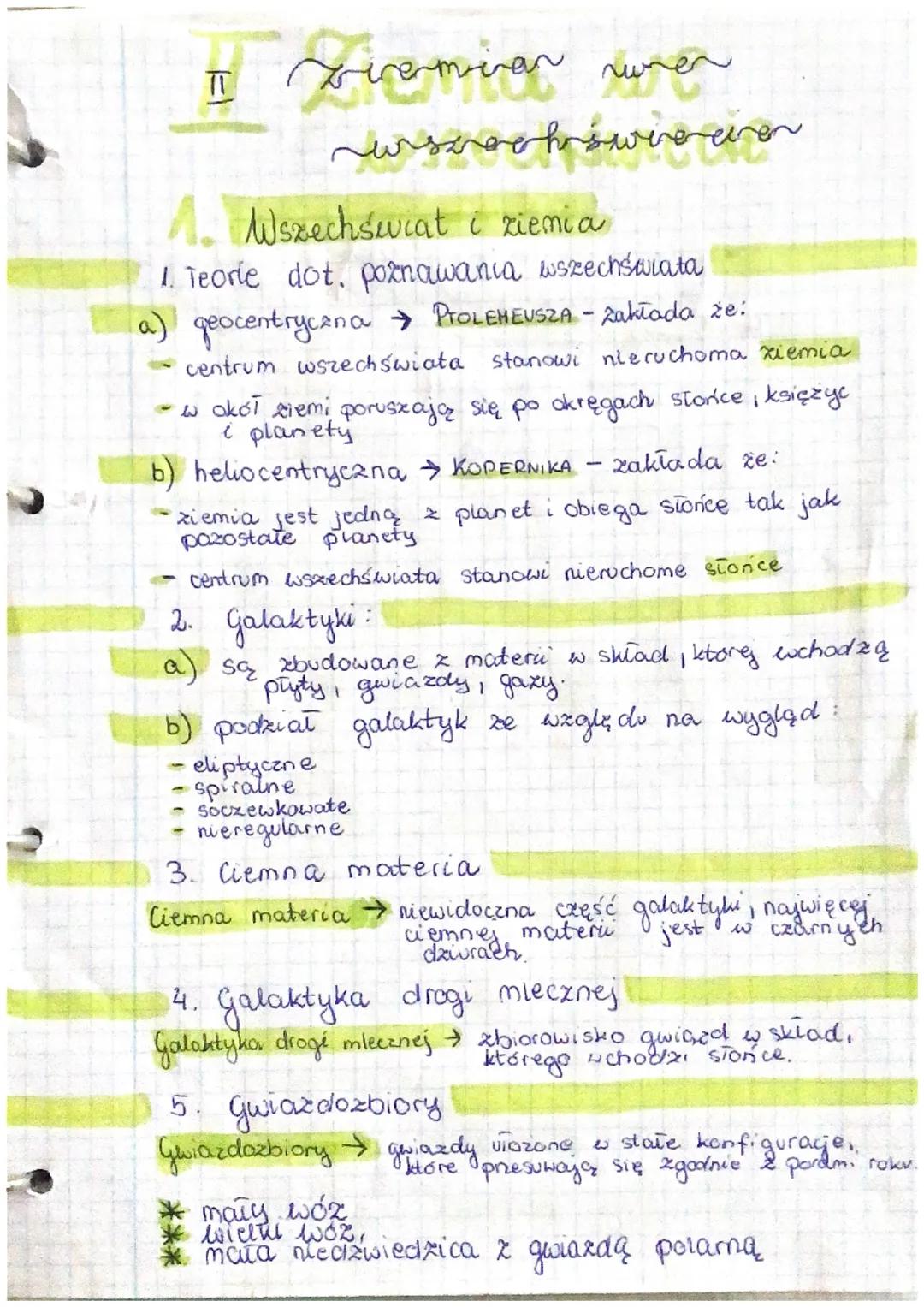 Ziemia i wszechświat – przygotowanie do sprawdzianu