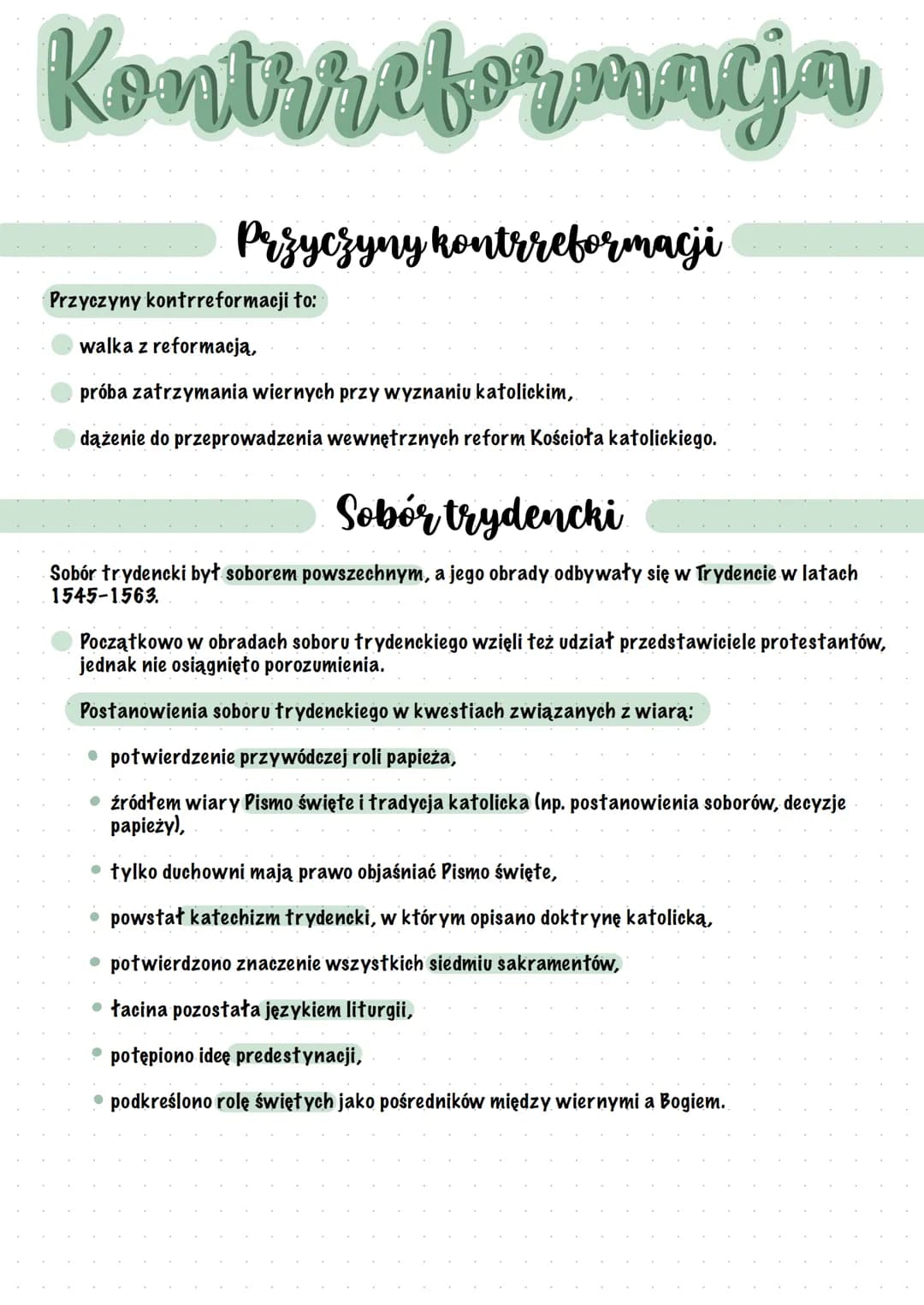 Kontrreformacja
Przyczyny kontrreformacji
Przyczyny kontrreformacji to:
walka z reformacją,
próba zatrzymania wiernych przy wyznaniu katolic