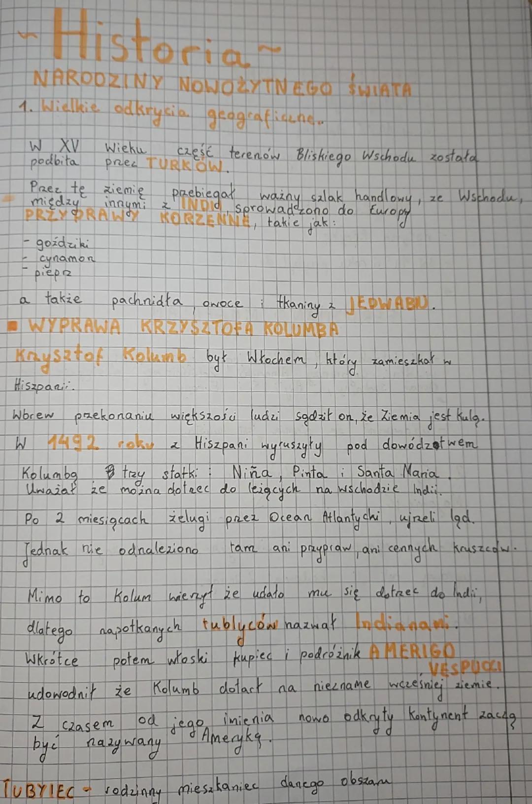 Historia
NARODZINY NOWOŻYTNEGO ŚWIATA
1. Wielkie odkrycia geograficine.
W XV
podbita
Wieku
część terenów Bliskiego Wschodu została
przez TUR