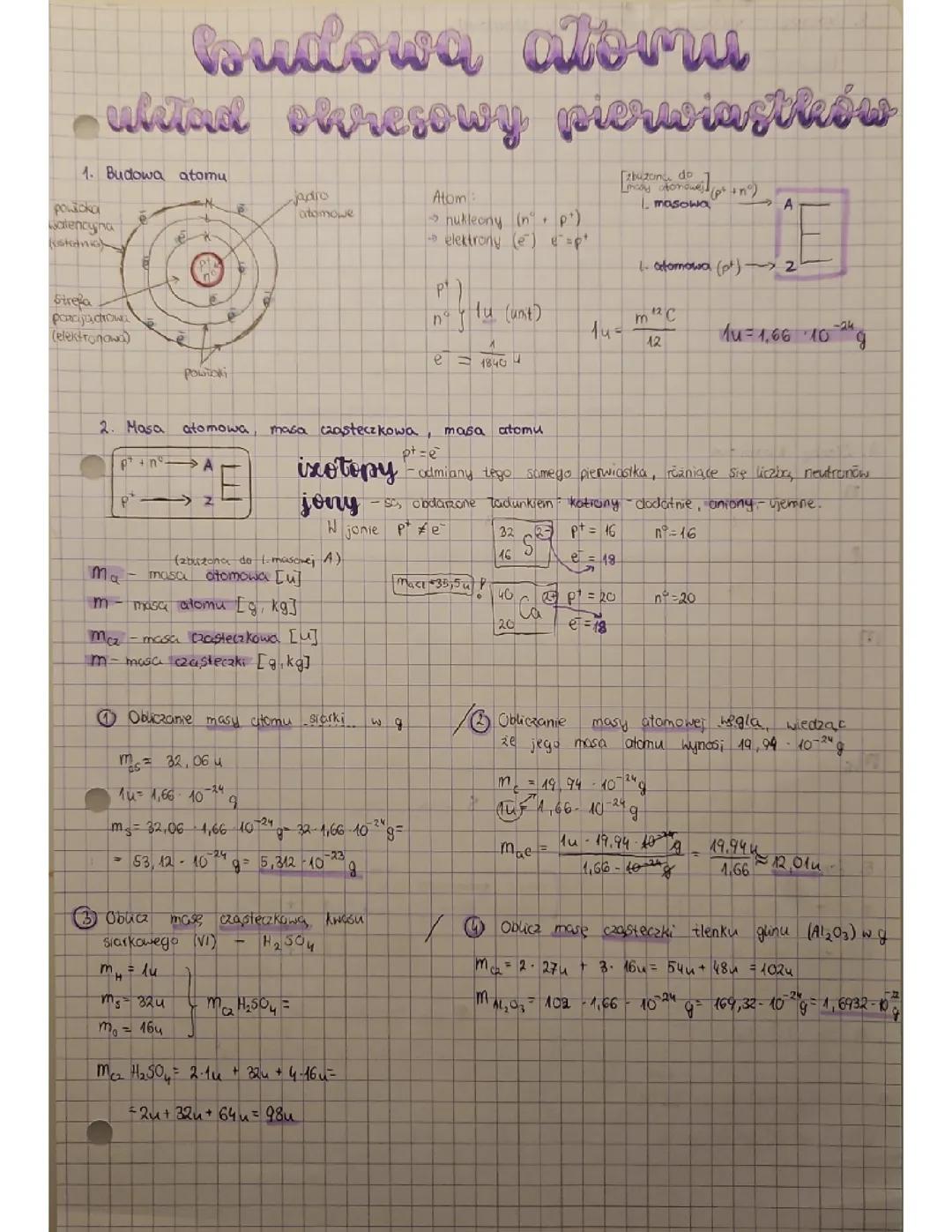 Budowa Atomu i Układ Okresowy w Chemii - Klasa 1