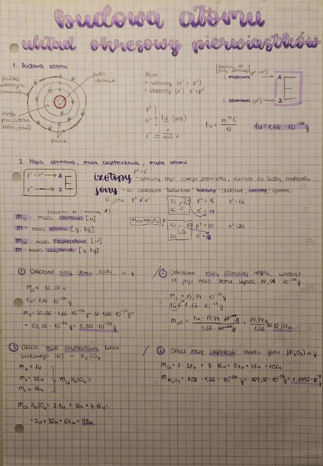 Budowa albru
mu
-aldad ohresowy pierwiastków
1. Budowa atomu
jadro
powicka
更
atomowe
atencyna
(ostatnich
Strefa
pozaja drown
(elektronowa)
P