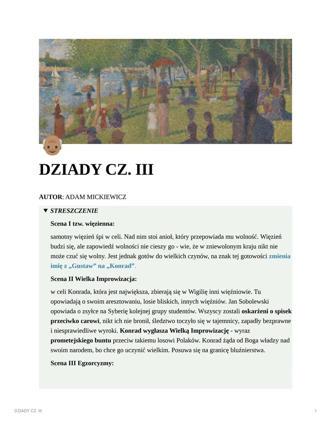 DZIADY CZ. 3 | SZCZEGÓŁOWE OPRACOWANIE 