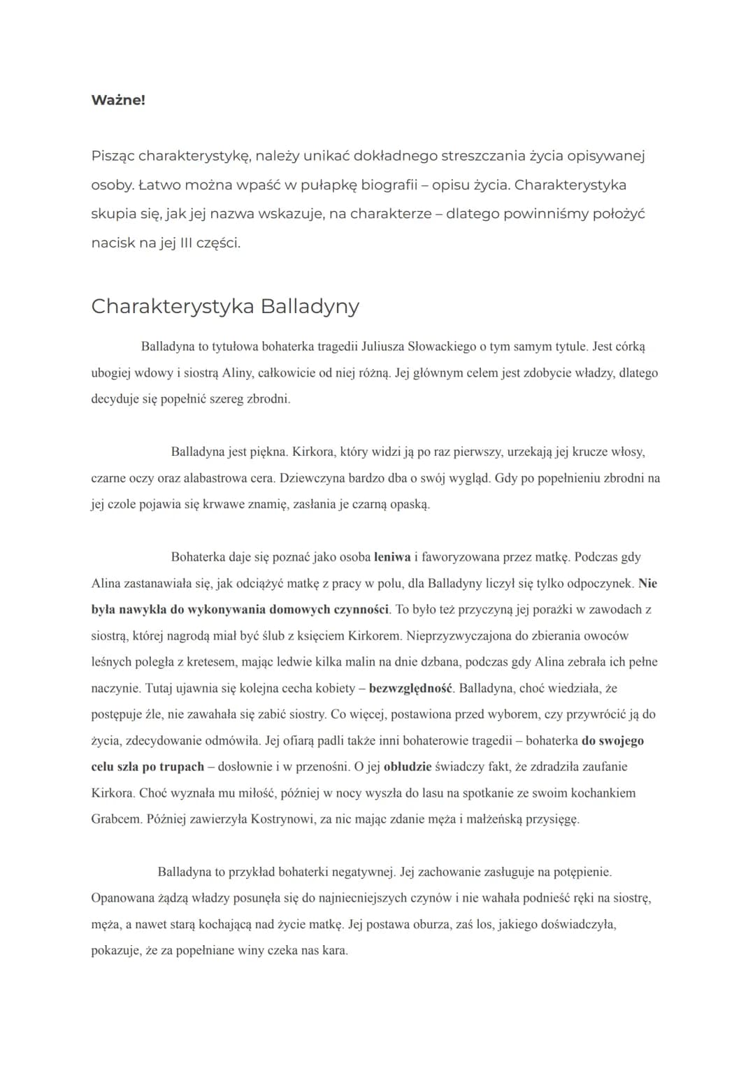 Jak napisać charakterystykę?
Charakterystyka to opisanie postaci autentycznej lub fikcyjnej, nastawione na
ukazanie jej cech charakteru z uz