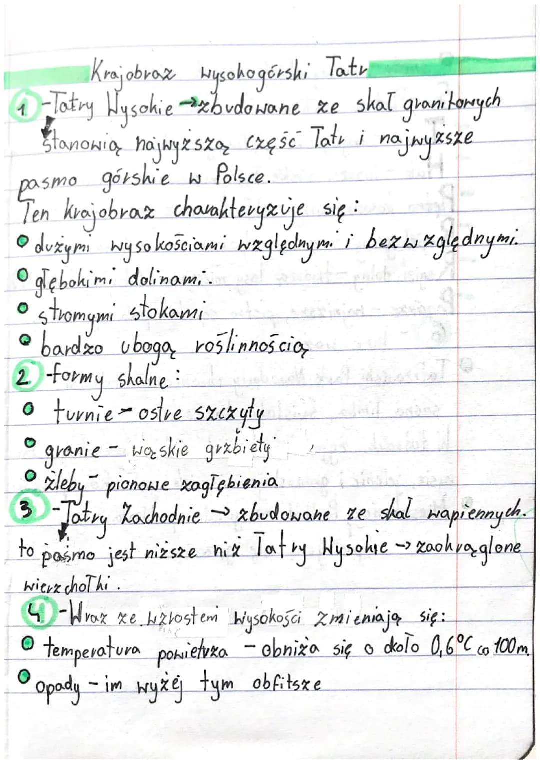 Krajobraz wysokogórshi Tatr
4-Tatry Wysokie zbudowane ze skał granitorych
Stanowią najwyższą część Tatr i najwyższe
pasmo górshie w Polsce.
