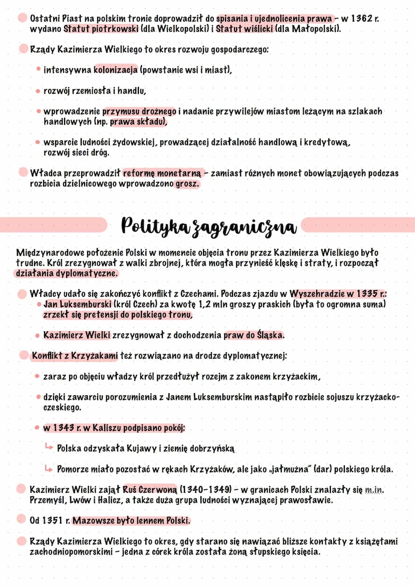 Rządy Kazimierza
Wielkiego"
Postać Kazimierza Wielkiego
ZASTAŁ POLSKĘ
DREWNIANĄ, A ZOSTAWIŁ
MUROWANĄ
Kazimierz Wielki był synem Władysława Ł