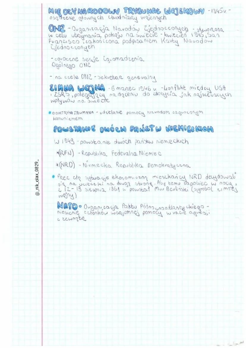 @_nik_olax_0829_
Początek zimnej wojny
SKUTKI WOJNY
ŚWIATOWEJ
stvoty demograficzne
śmiere 50min. ludzi
*
straty spoteczne
* dużo osob stało 
