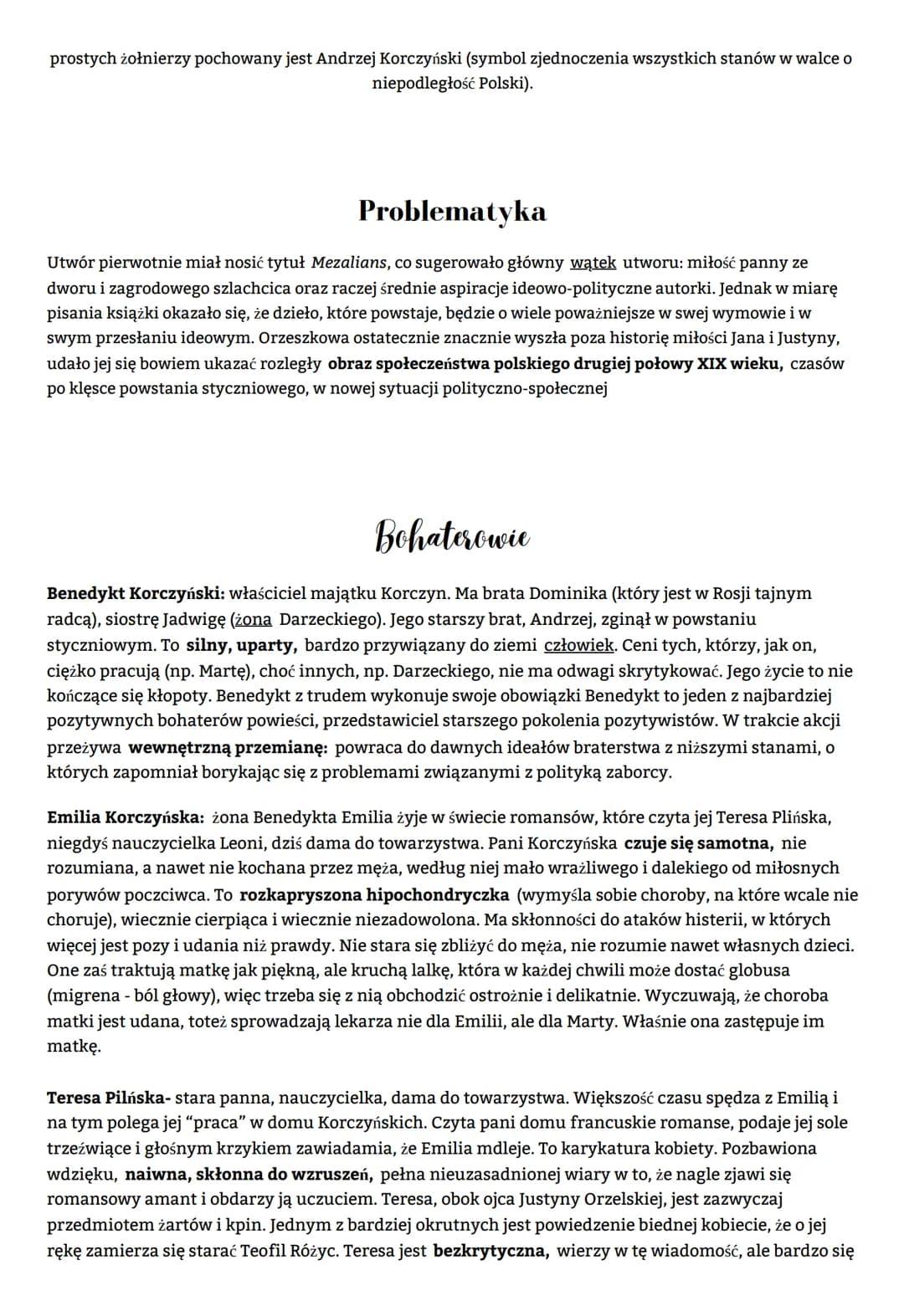 Nad Niemnem
Eliza Orzeszowska
Geneza:
Zamierzeniem autorki było przekazanie idei patriotycznych i społecznych, których sukces w powieści
(zj