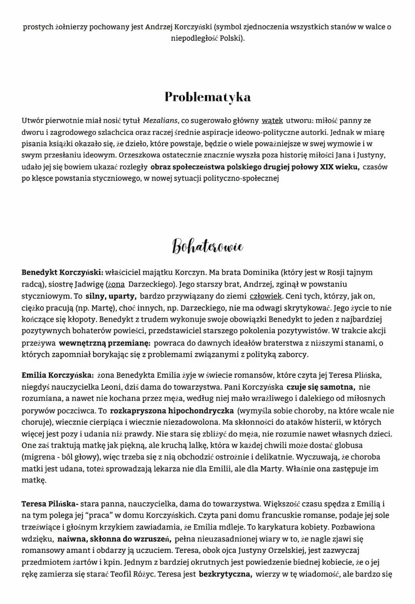 Nad Niemnem
Eliza Orzeszowska
Geneza:
Zamierzeniem autorki było przekazanie idei patriotycznych i społecznych, których sukces w powieści
(zj
