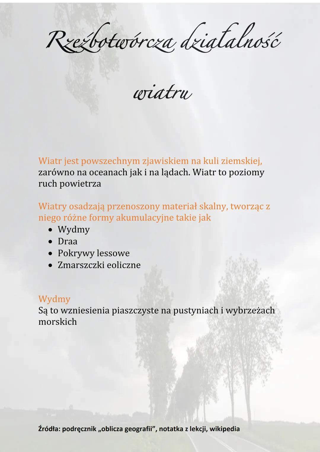 Rzeźbotwórcza działalność wiatru 