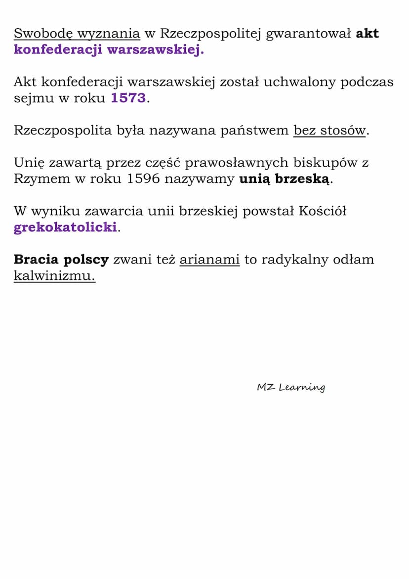 Narody i religie
Rzeczpospolitej
Większość Polaków była wyznania katolickiego.
Większość Litwinów była wyznania katolickiego.
Większość Rusi