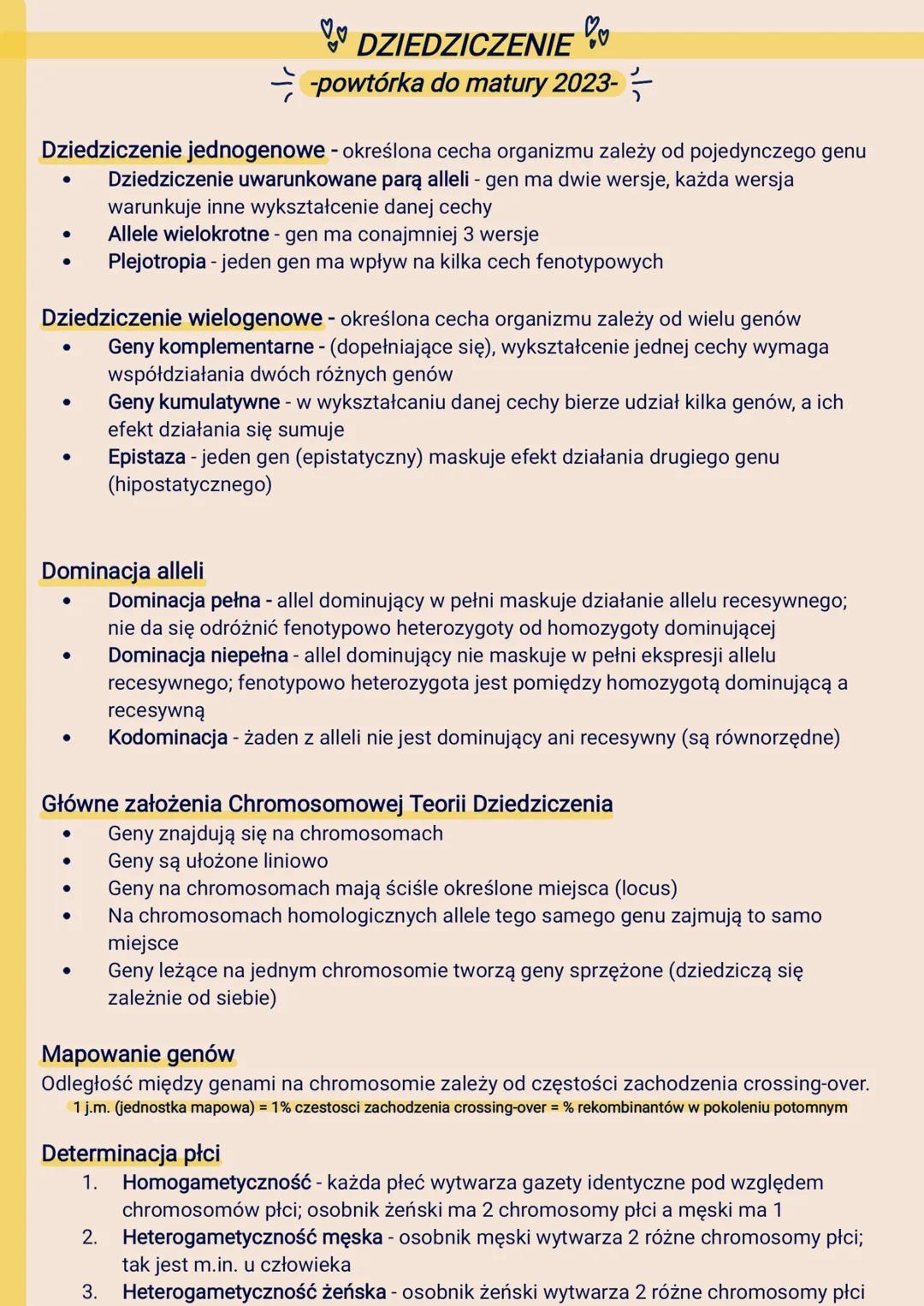 Powtórka do matury: Klasyczna genetyka w przystępnych punktach