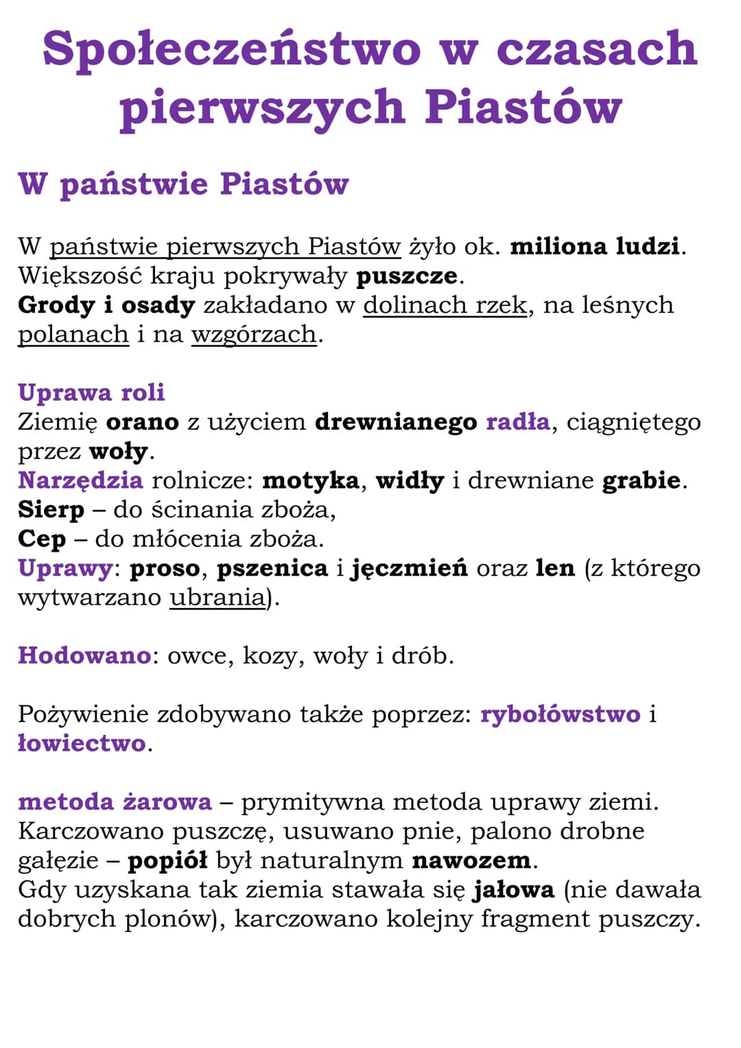 Społeczeństwo w czasach
pierwszych Piastów
W państwie Piastów
W państwie pierwszych Piastów żyło ok. miliona ludzi.
Większość kraju pokrywał