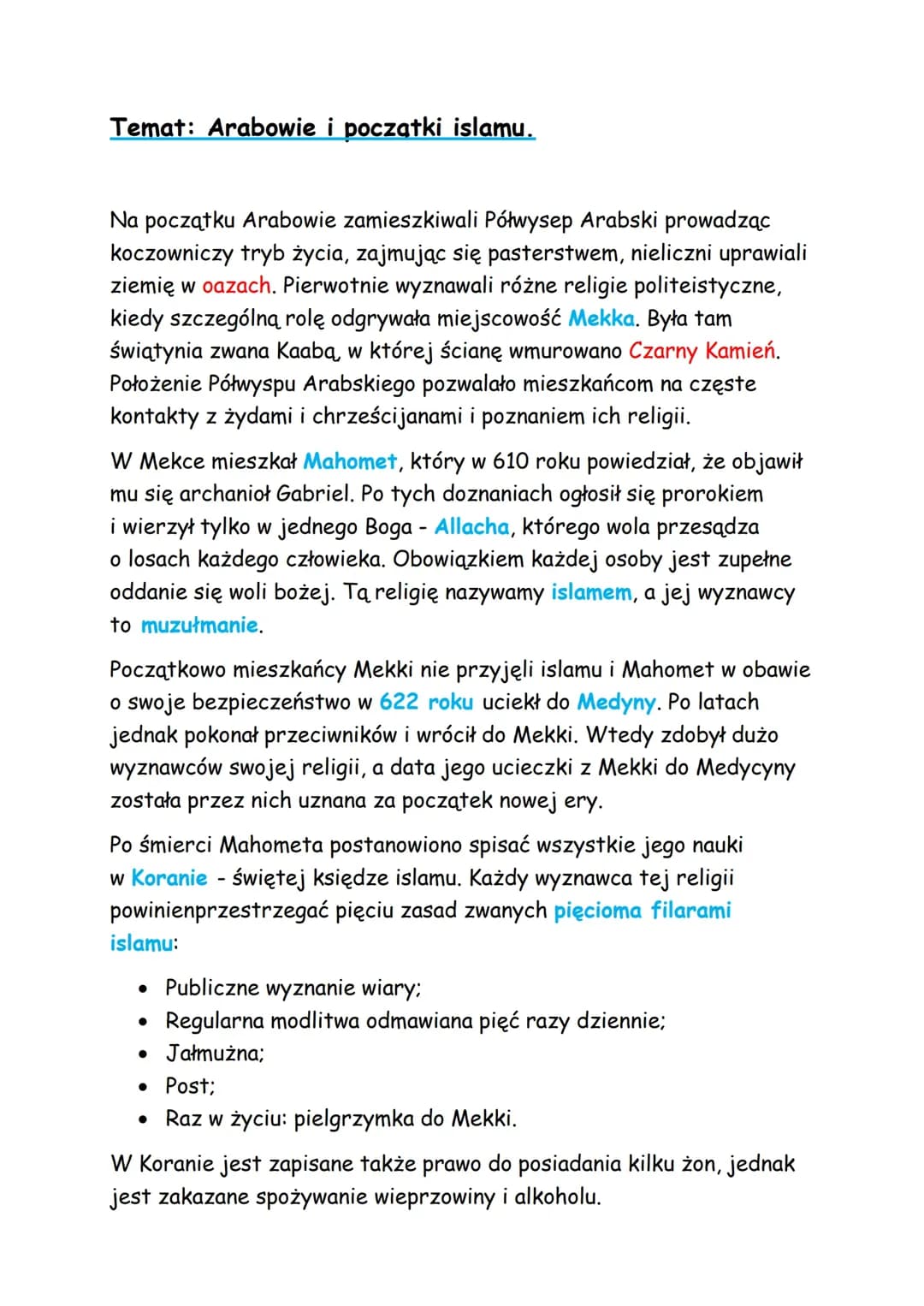 Arabowie i początki islamu