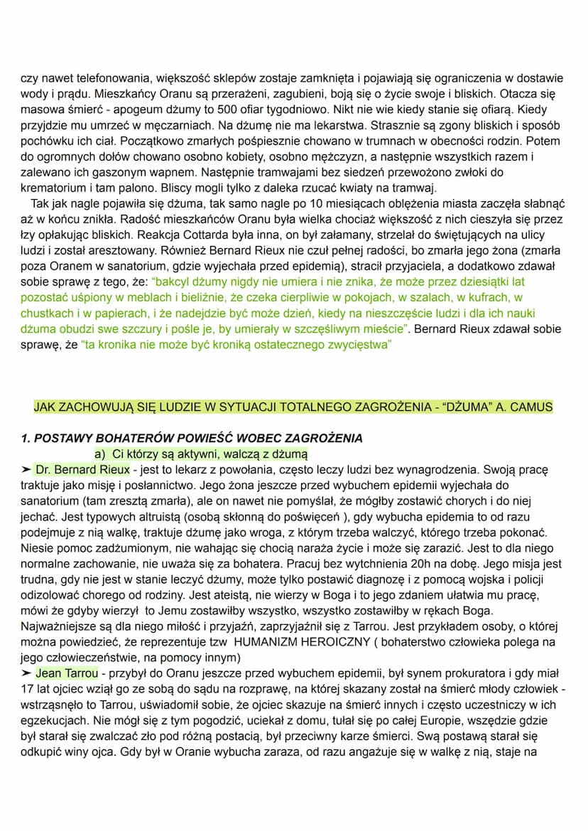 "DŻUMA ALBERTA CAMUS - INFORMACJE WSTĘPNE
DŻUMA
1. INFORMACJE NA TEMAT AUTORA
Albert Camus to współczesny pisarz francuski, laureat literack