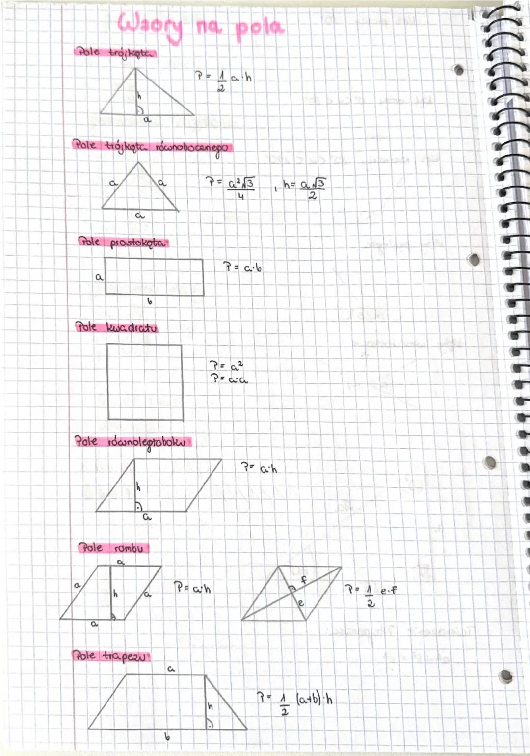 Waory na pola
Pole trojkąta
P=1ah
D
a
2
Pole trójkąta równobocznego
a
a
4
ha
2
a
Pole prostokąta
a
b
P = ab
Pole kwadratu
P = a²
P=CG
Pole r