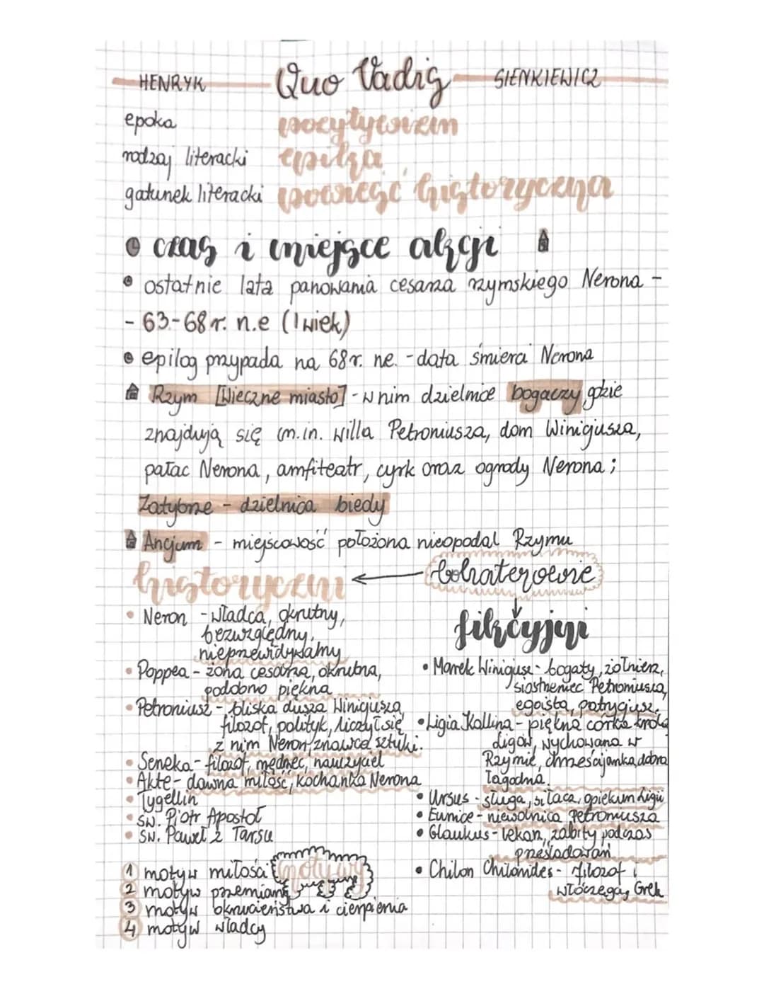epoka
rodzaj literacki eselga
gatunek literacki powrege historyczna
e
HENRYK
• cras i iniejsce algi
• ostatnie lata panowania cesana Rzymski