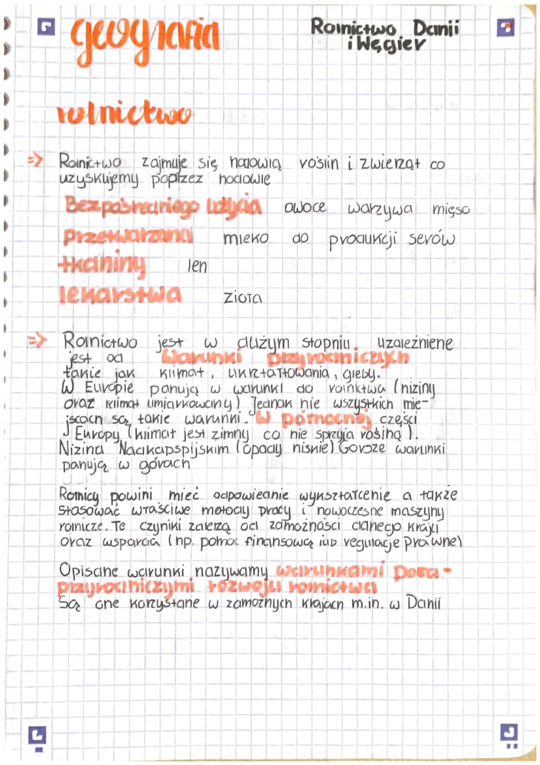  rolnictwo Danii i Węgier 