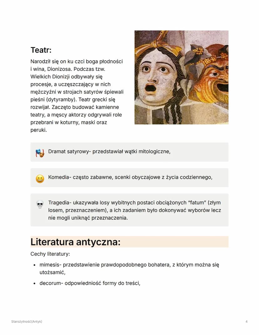 ווי
Starożytność(Antyk)
Charakterystyka epoki:
Ramy czasowe: około 4000 r.p.n.e. - IV-V w.n.e.
Starożytność jest szerokim terminem obejmując