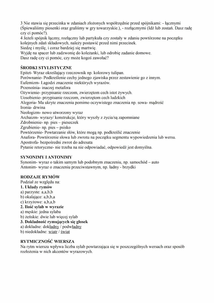 SPÓJNIKI ZDAŃ ZŁOŻONYCH WSPÓŁRZĘDNIE
Łącznie (i, oraz, ani, jak również)
Rozłącznie (albo, lub, czy, bądź)
Przeciwstawnie (a, ale, lecz, zaś