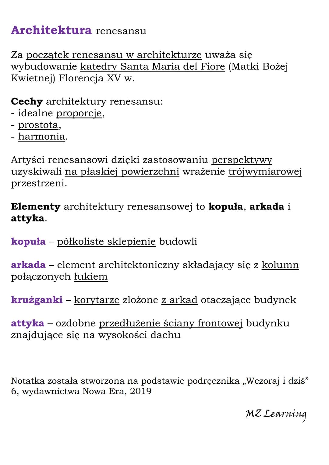 Kultura renesansu w
Europie
Kl 6, NE
XIV-XVI w. - epoka renesansu we Włoszech.
Renesans rozpoczął się we Włoszech i stamtąd rozprzestrzenił

