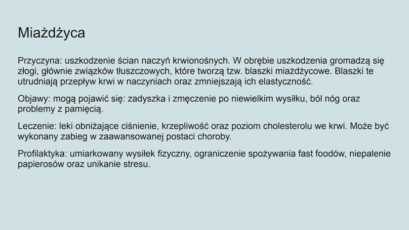 Higiena i choroby układu
krwionośnego Jak dbać o układ krwionośny?
Odpowiednia dieta,
Unikanie spożywania alkoholu i palenia papierosów,
Umi
