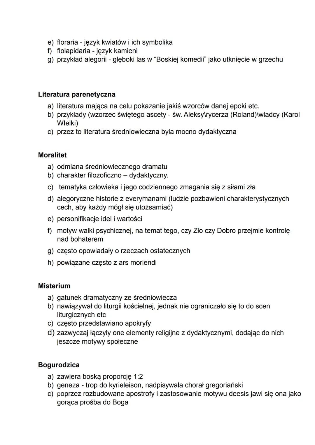 Pojęcia
a) apoteoza - pochwała danej rzeczy
b) archaizm - wyraz który wyszedł z użycia
c) chorał gregoriański - jednogłośny śpiew w liturgii