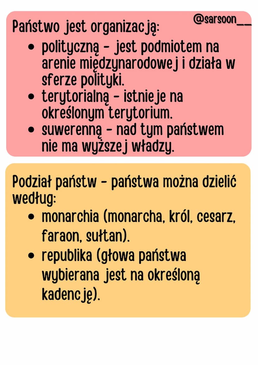 @sarsoon
PANSTWO-HIT
państwo- organizacja ludności żyjąca
na jakimś terytorium, posiadającą
pełňię władzy.
suwerenność - cecha polegająca na