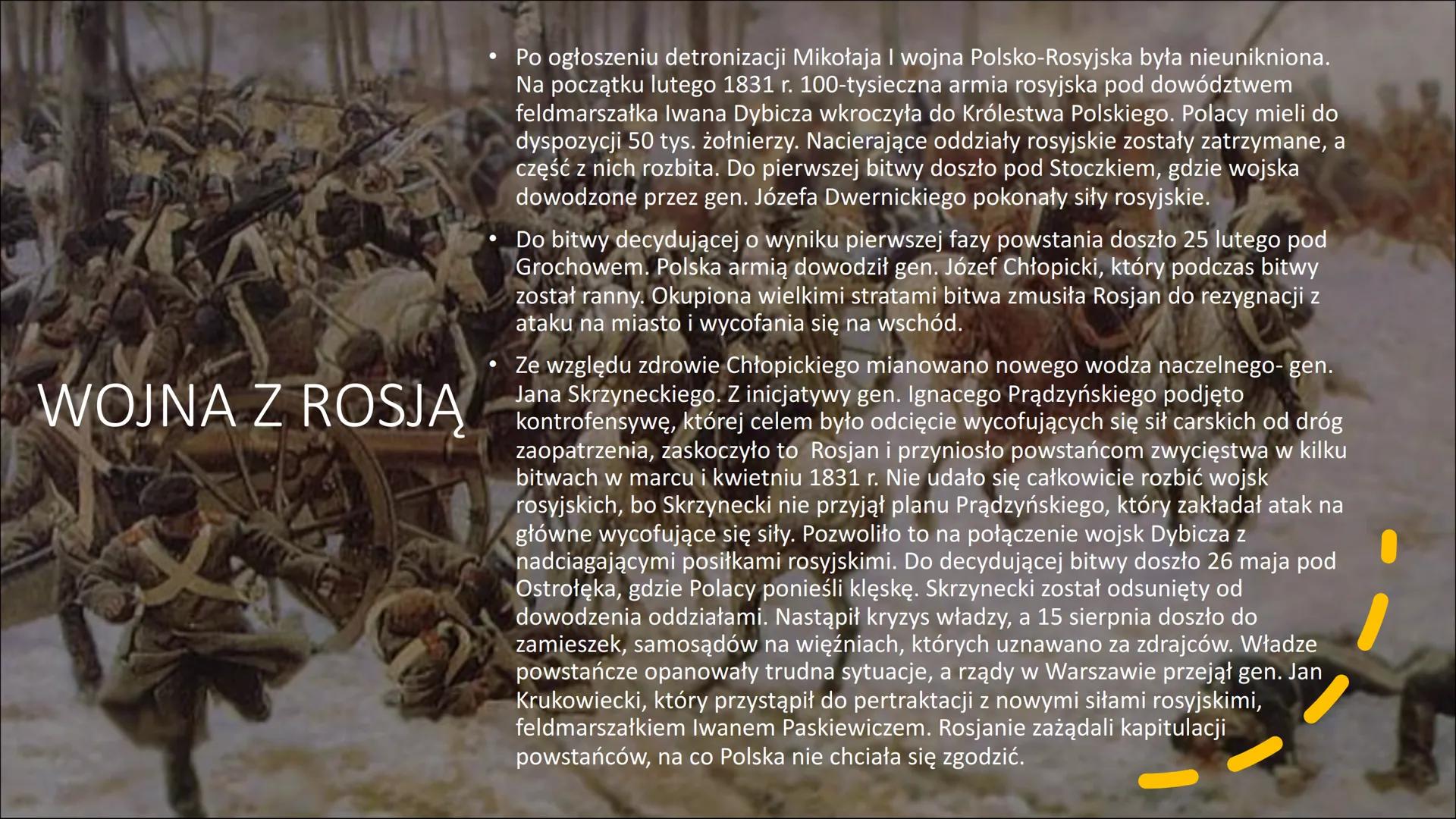 Ziemie polskie w
pierwszej połowie
XIX stulecia # NOC LISTOPADOWA

*   W Królestwie Polskim, rządzonym w imieniu cara przez księcia
Konstant