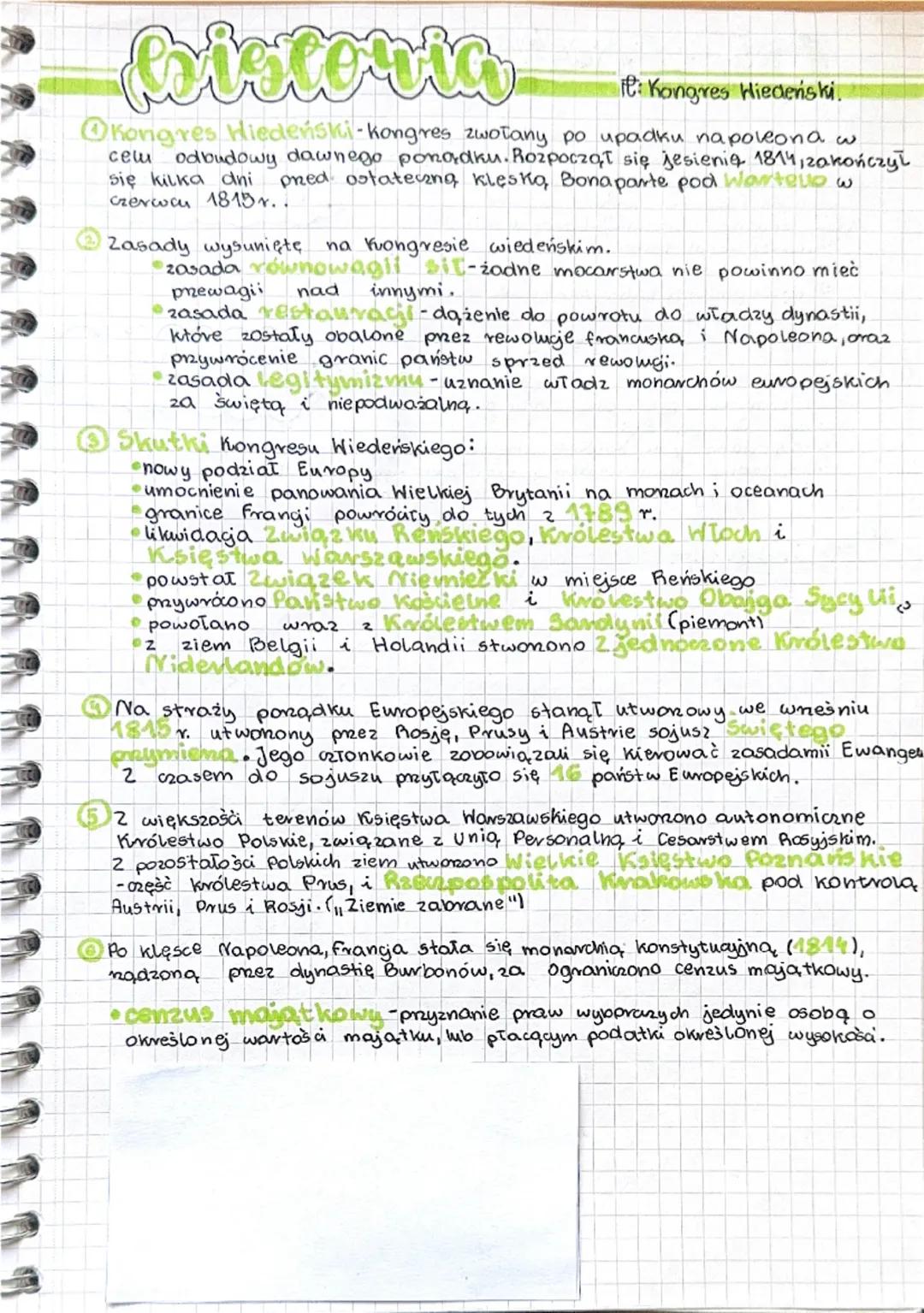 Cistoria
Kongres Wiedeński.
Kongres Hiedeński-kongres zwołany po upadku napoleona w
celu odbudowy dawnego ponadku. Rozpoczął się jesienie 1
