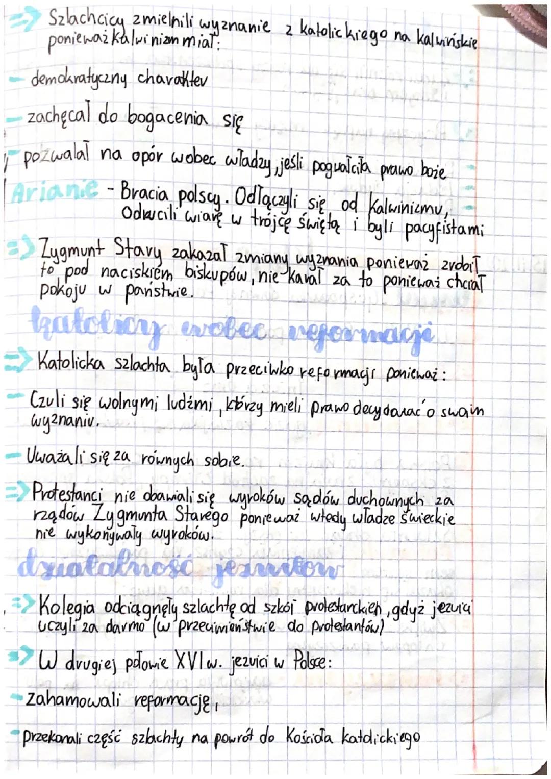 19.11.22r
Lekcja
temal: Tolerancja religijna w Polsce.
Rzeczpospolita w XVI w. była państwem tolerancji
religijnej. Král Zygmunt August fwie