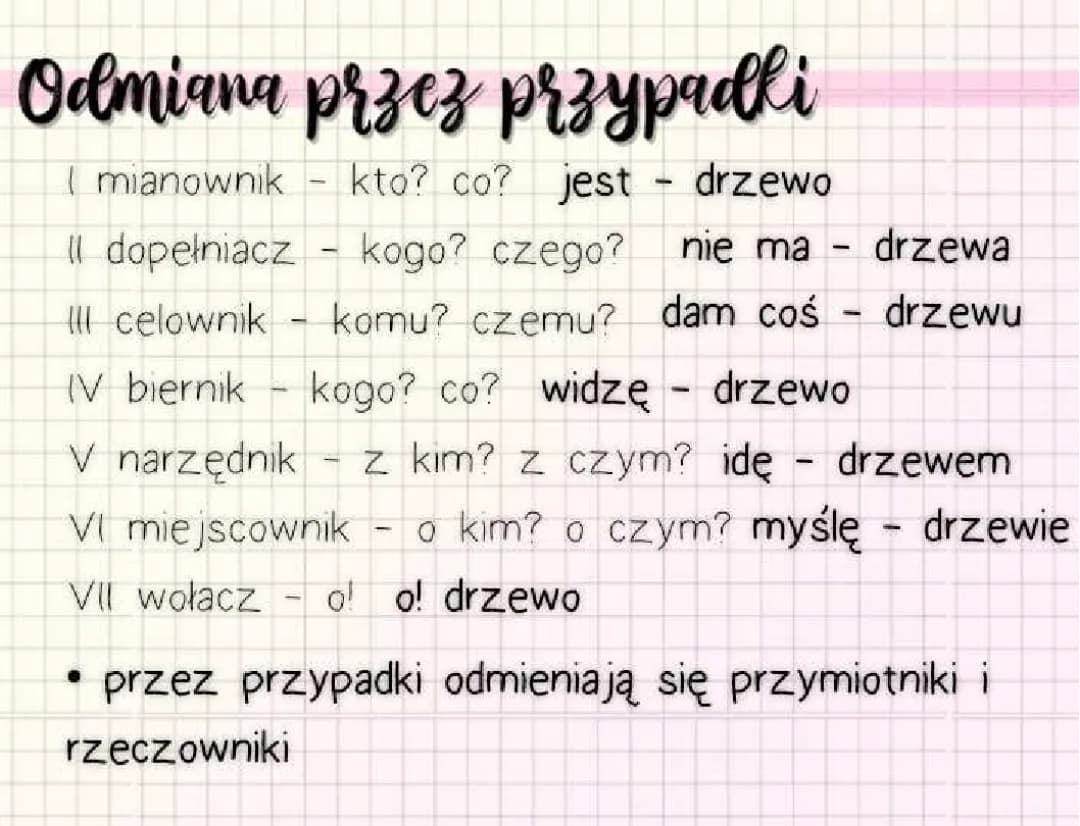 odmiana przez przypadki