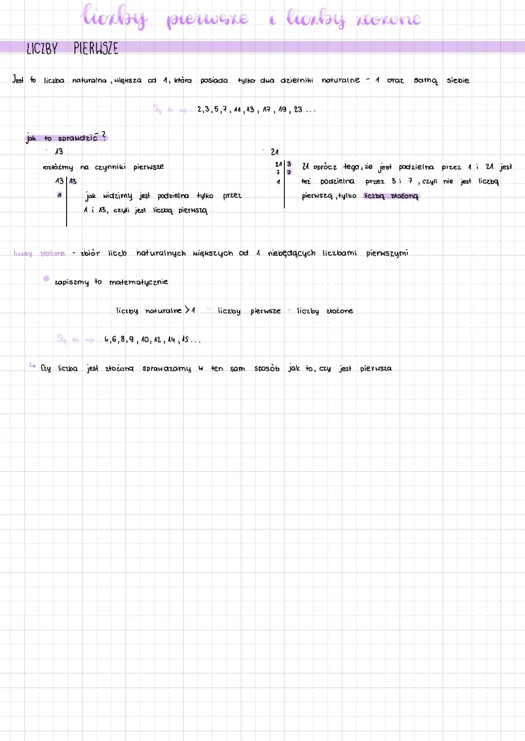 Liczby pierwsze i liczby złożone