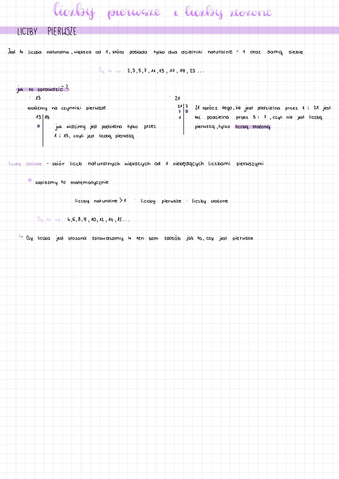 liczby pierwsze
LICZBY PIERWSZE
Jest to liczba naturalna, większa od 1, która posiada tylko dwa dzielniki naturalne - 1 oraz samą siebie
Jak