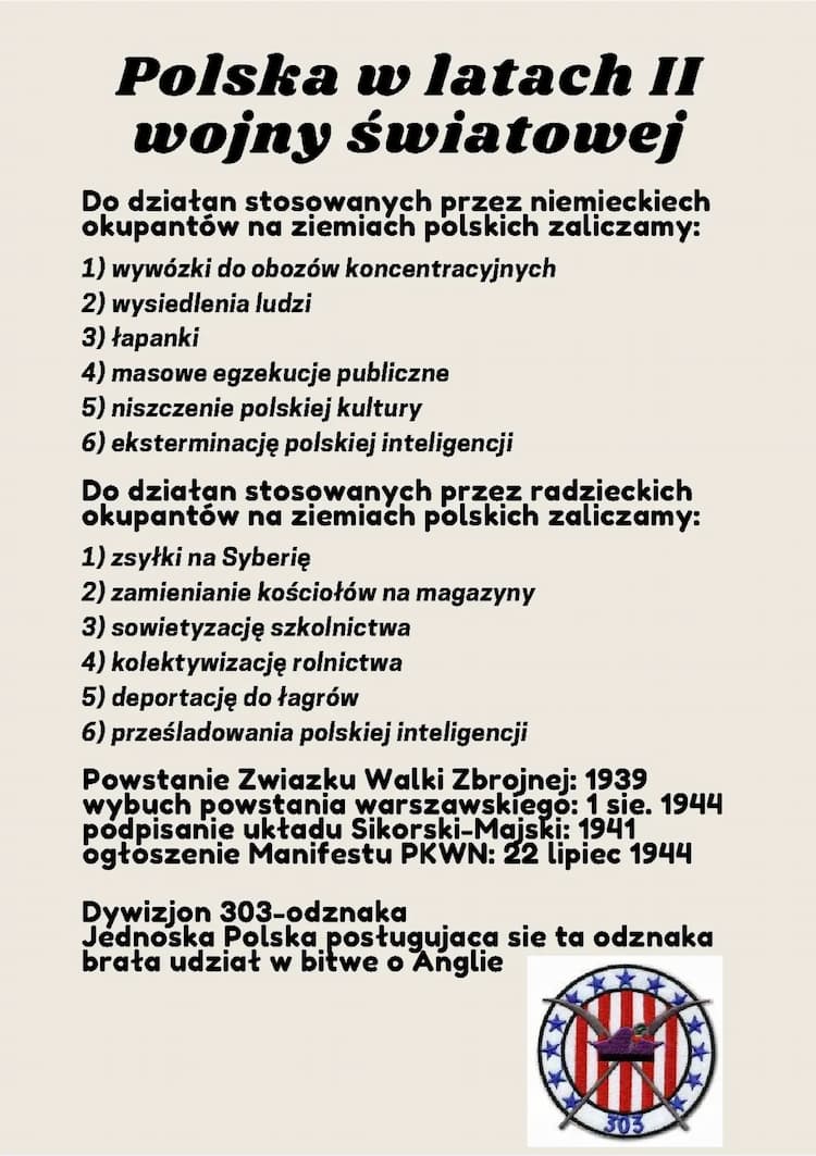 Know Notatka z działu Polska w latach II wojny światowej - klasa 8  thumbnail
