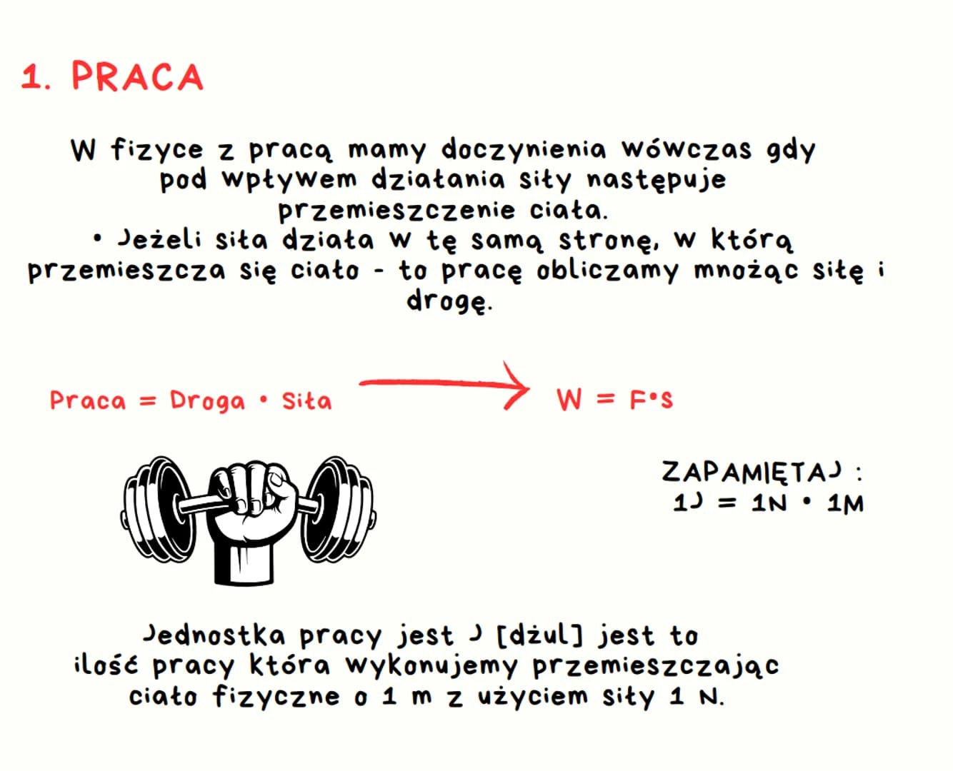 Notes
Fizyka klasa 7
-
NOTATKI I PODSTAWOWE POJĘCIA Z DZIAŁU :
PRACA I ENERGIA :) 1. PRACA
W fizyce z pracą mamy doczynienia wówczas gdy
pod