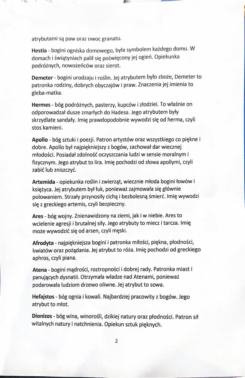 Zeus- rządził Olimpem. był władcą bogów i ludzi, panem
nieba oraz ziemi. Miał wielką moc rządzenia błyskawicami. Jego
atrybutem był piorun. 