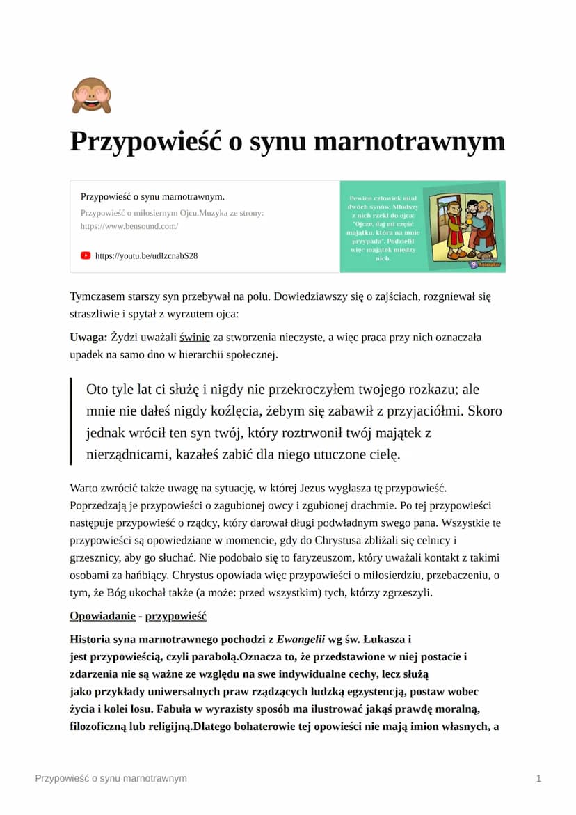 
<p>Przypowieść o synu marnotrawnym, czyli parabola przedstawiona w Ewangelii św. Łukasza, opowiada o dwóch synach, z których młodszy prosi 