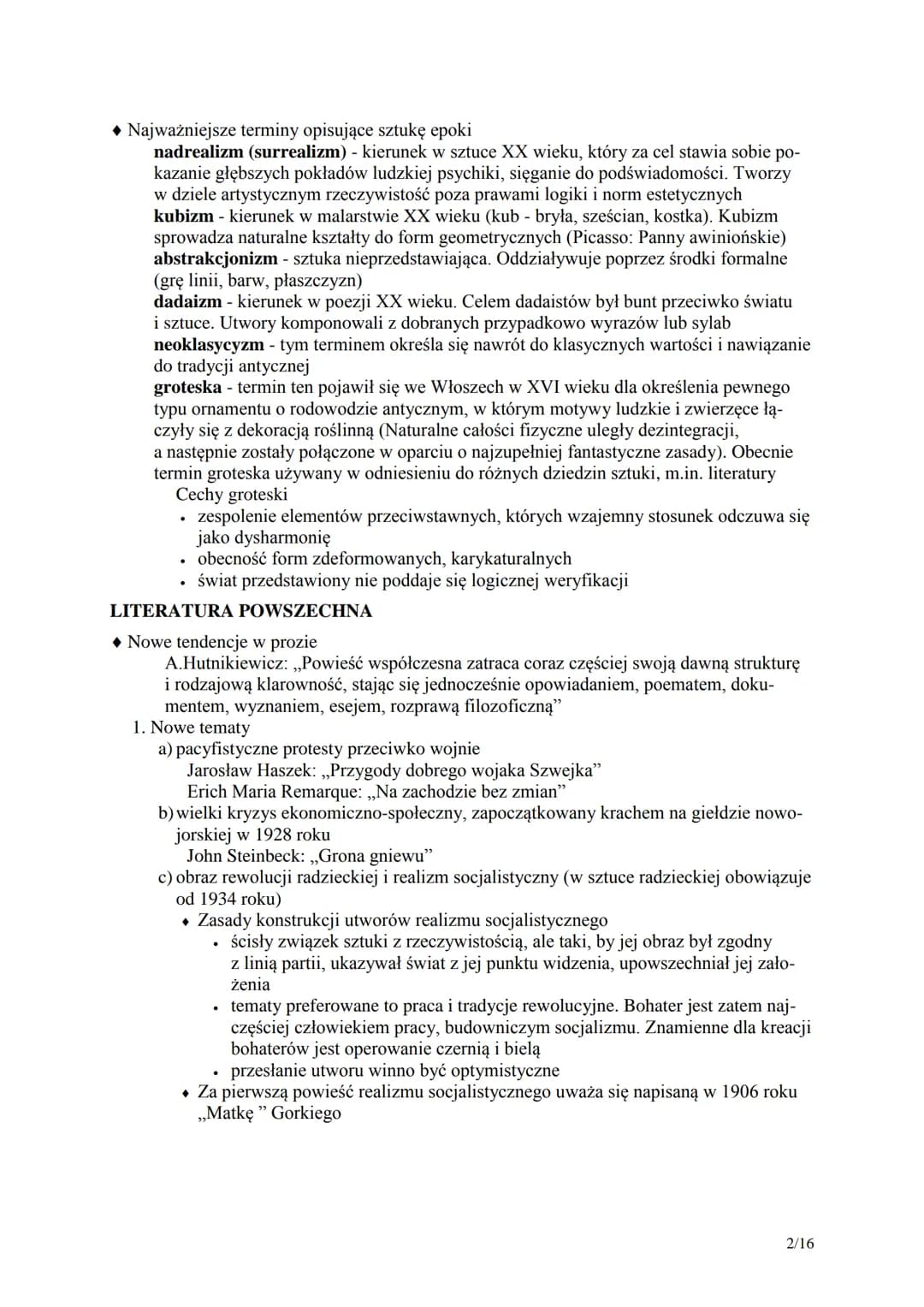 DWUDZIESTOLECIE MIĘDZYWOJENNE
◆ Sytuacja polityczna i społeczna (,,wiek wielkości i upadku człowieka")
a) I wojna światowa - kataklizm, któr
