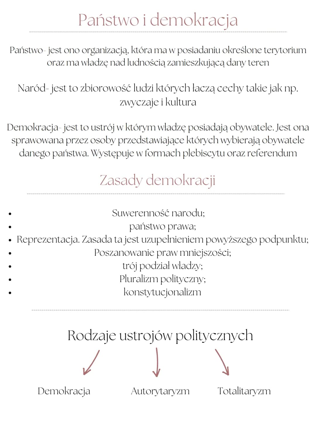 Państwo i demokracja
Państwo-jest ono organizacją, która ma w posiadaniu określone terytorium
oraz ma władzę nad ludnością zamieszkującą dan