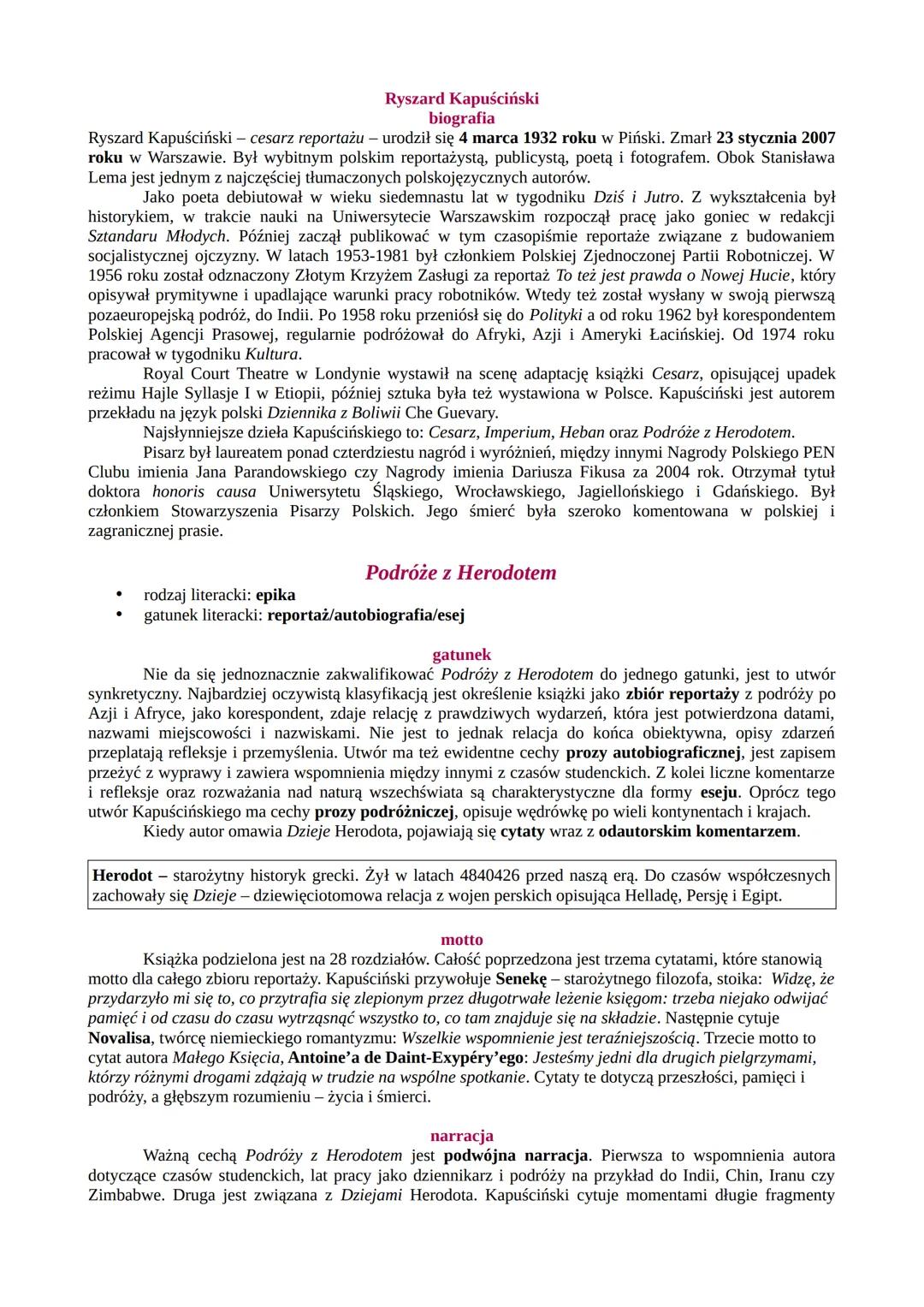 --- OCR Start ---
Ryszard Kapuściński
biografia
Ryszard Kapuściński - cesarz reportażu - urodził się 4 marca 1932 roku w Piński. Zmarł 23 st