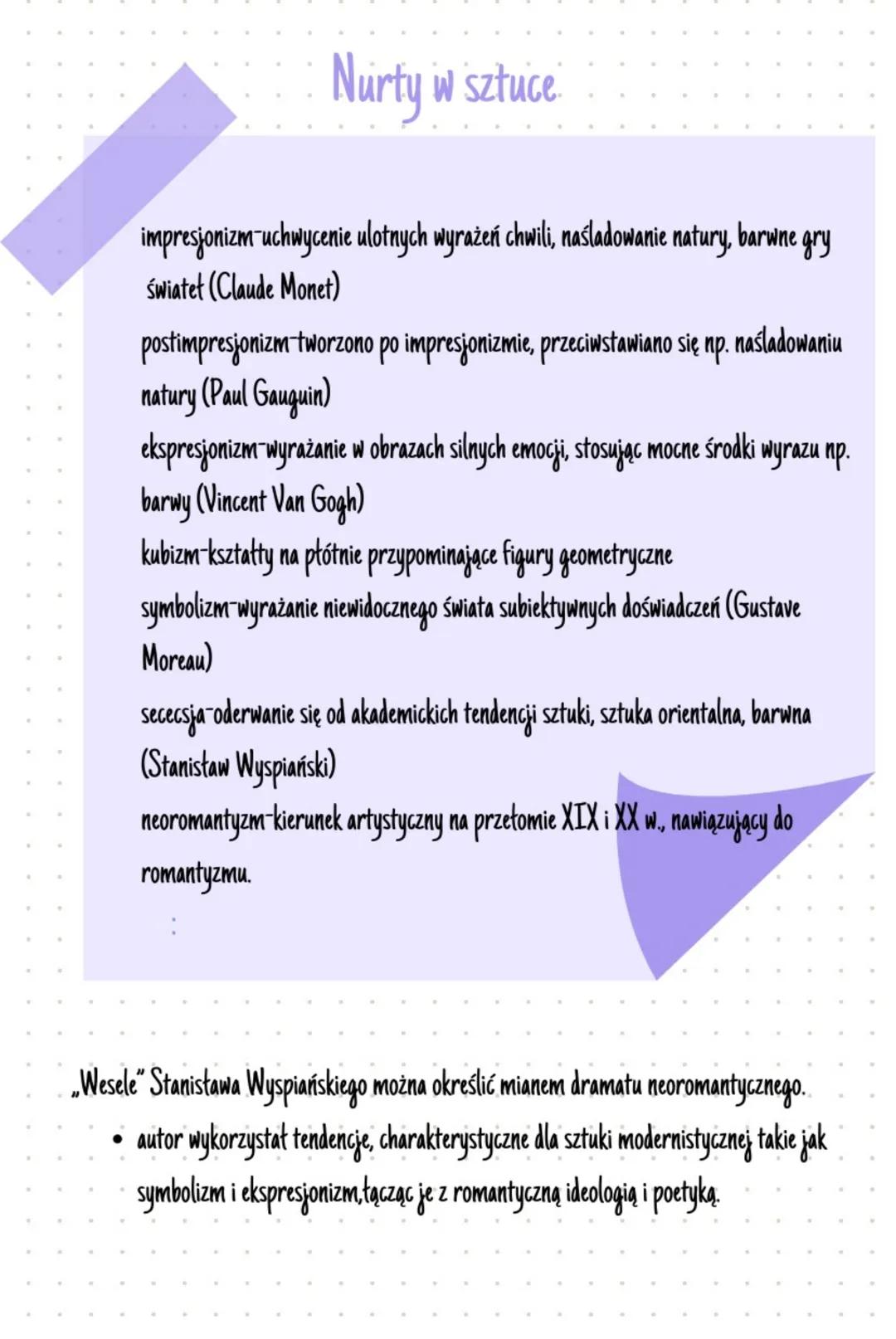 Ramy Czasowe:
początek: 1890 r. (debiutowanie nowego pokolenia artystów)
koniec: 1918 (zakończenie I wojny światowej i odzyskanie przez Pols