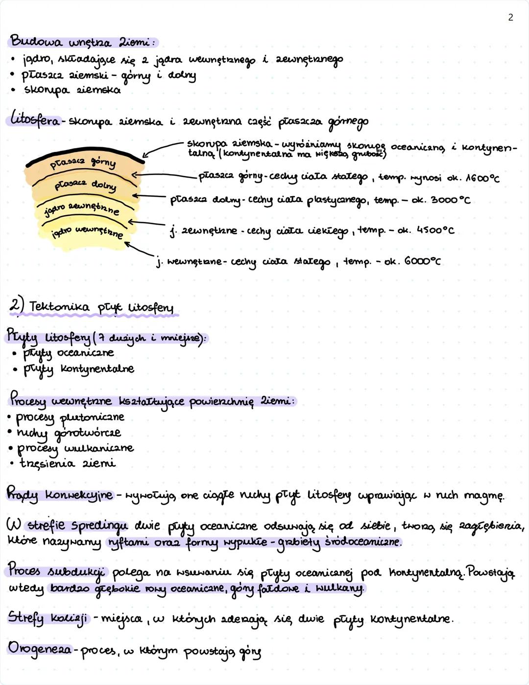 # GEOGRAFIA
Dział V - Litosfera. Procesy wewnętrzne
1
1) Skały. Budowa wewnętrzna Ziemi
Skały to naturalne skupiska jednego lub więcej miner