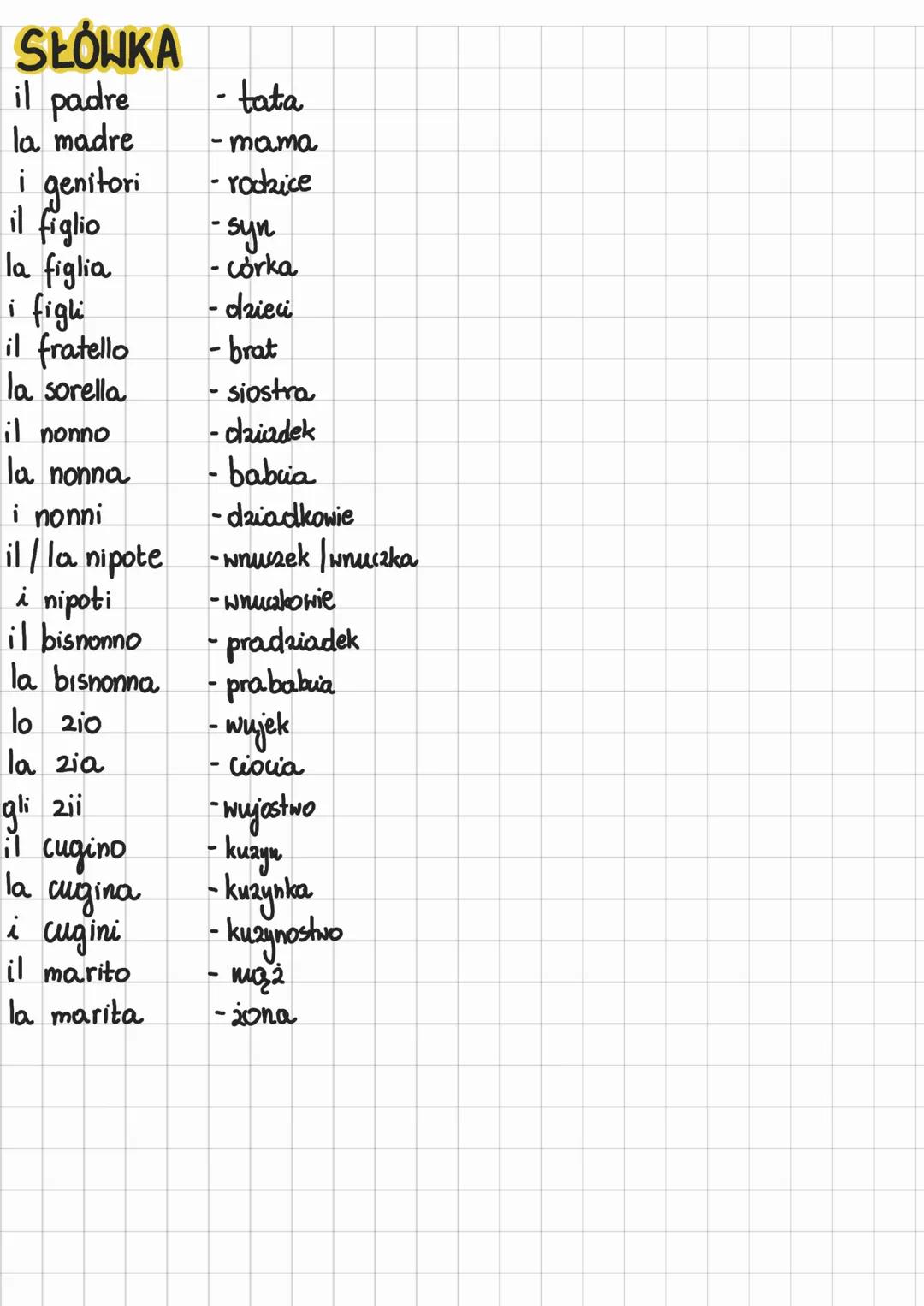 Lipossessinh
E LA FAMIGLIA
la
ле
mio
mia miei
mie
tuo tua tuoi tue
sua suoi sue
بانا
i
io
tu
Mui/lei suo
noi nostro nostra nostri nostre
voi