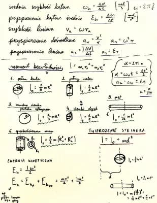 Know wzory potrzebne do obliczeń (ruch obrotowy bryły sztywnej i energia kinetyczna bryły sztywnej) thumbnail