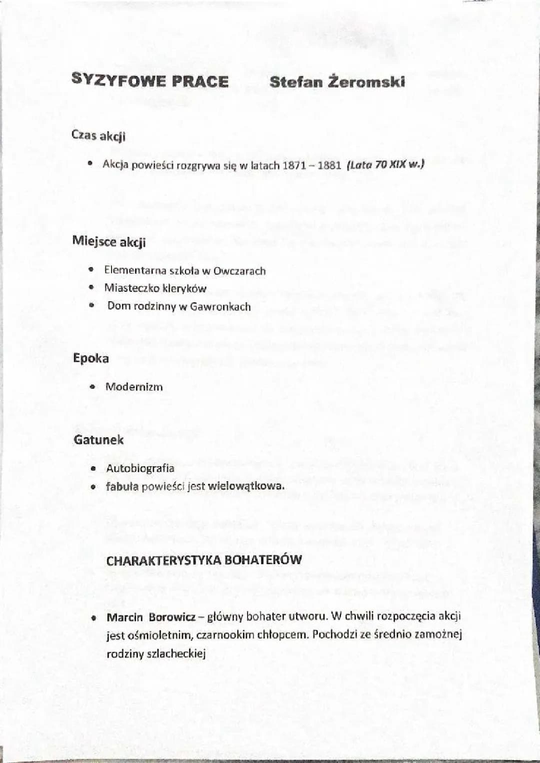 Syzyfowe prace - streszczenie, bohaterowie, motywy i Stefan Żeromski